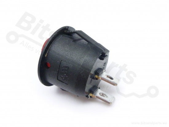 Switch rocker snap-in on/off round red SPST